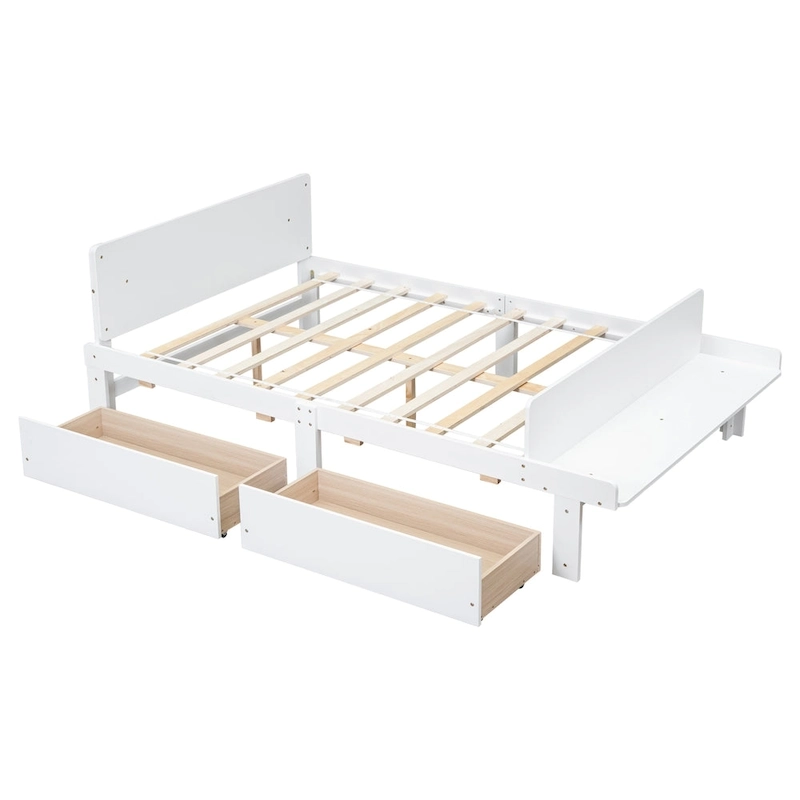Full Bed with Footboard Bench,2 drawers
