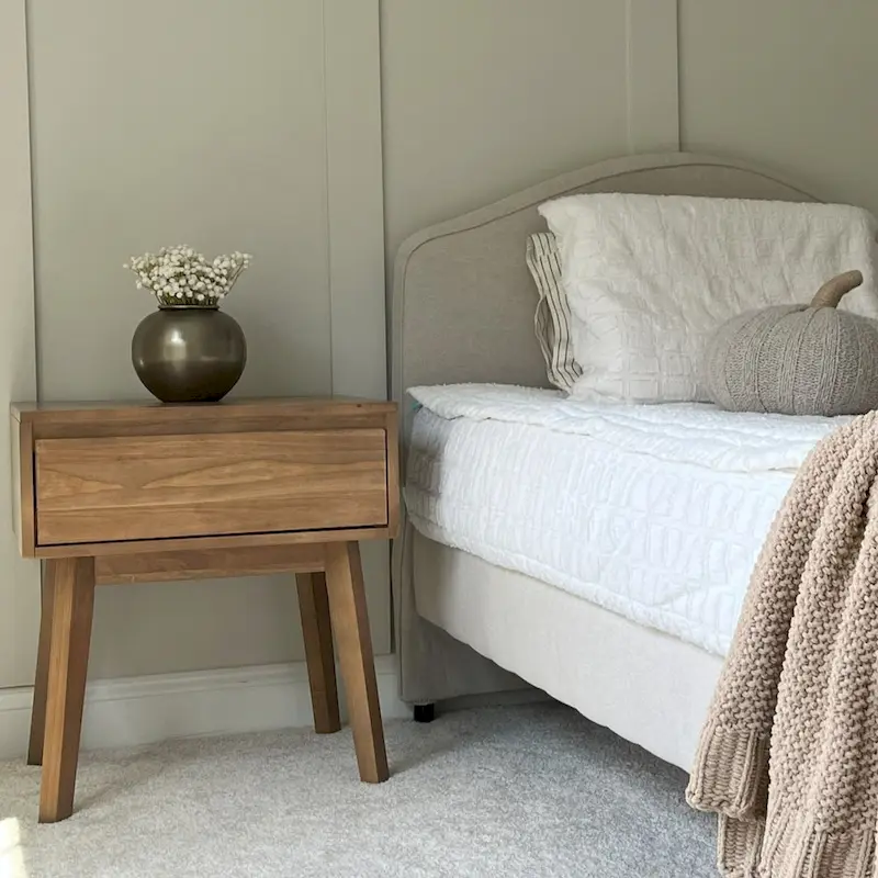 Plank and Beam Scandinavian Nightstand with 1 Drawer