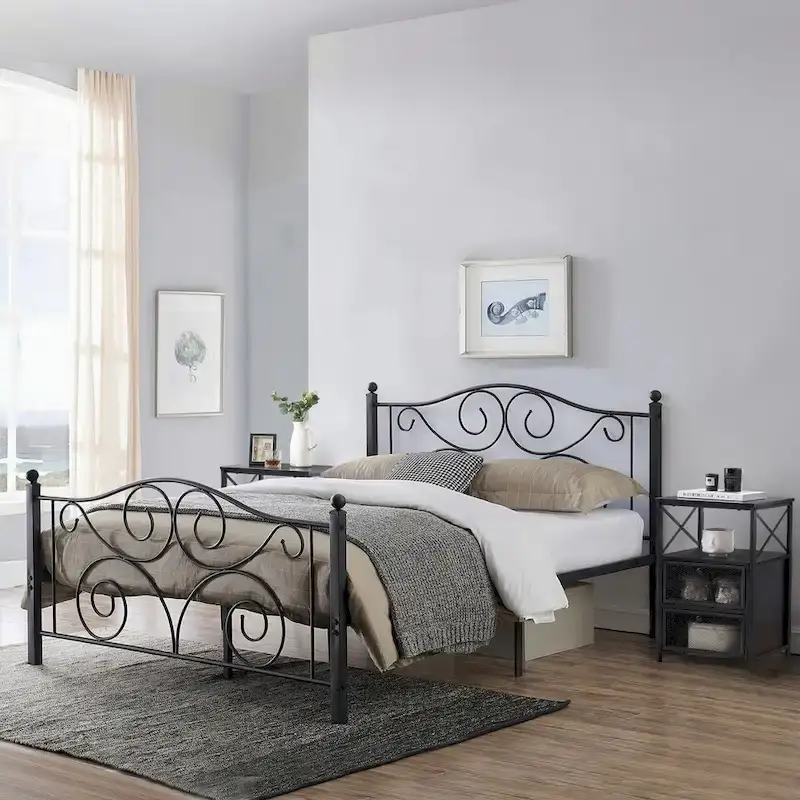 Taomika 3-Pieces Modern Bed Frame and Modern Nightstand Set