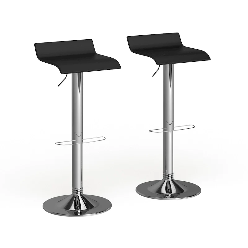Blaine Chrome Air Lift Adjustable Swivel Stools (Set of 2)