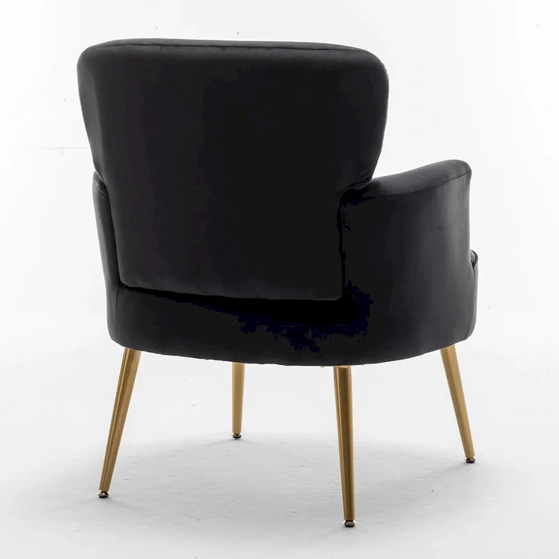 Velvet Accent Chair with Gold Metal Legs
