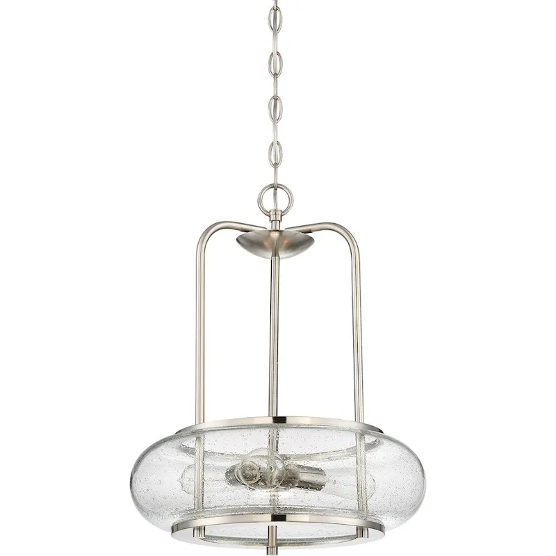 Quoizel Trilogy Brushed Nickel 3-Light Glass Pendant