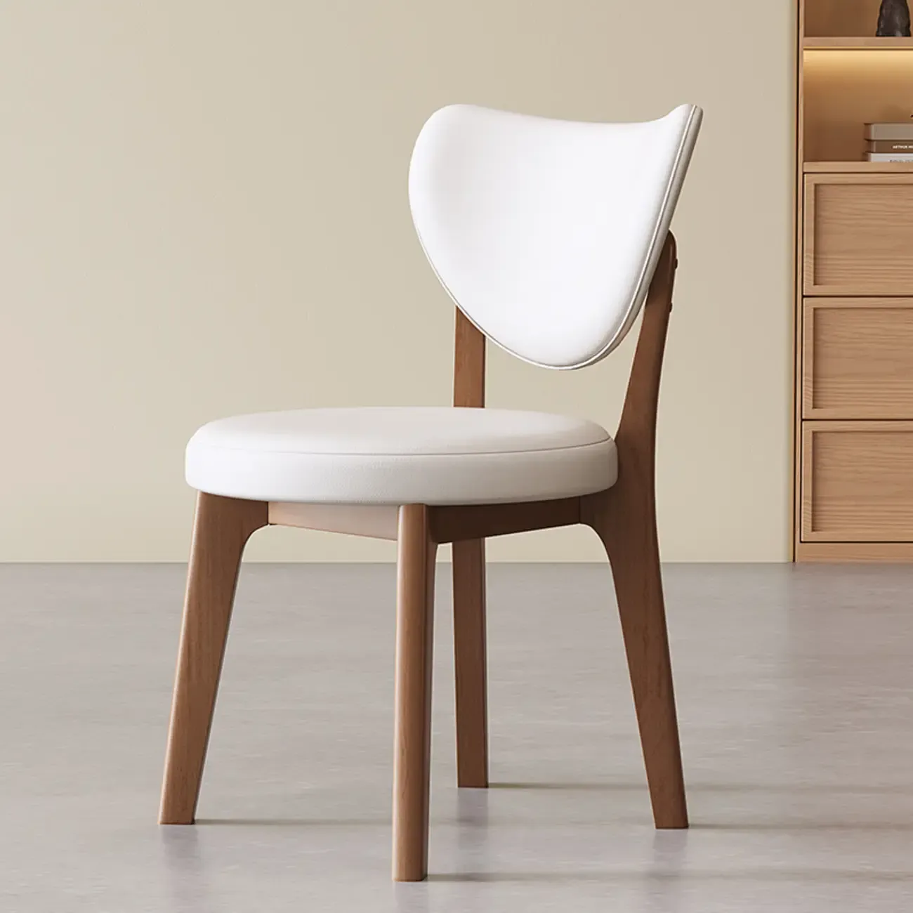 Modern Faux Leather Wingback Armless Dining Chair