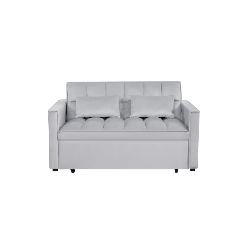 Modern Convertible Futon Sofa Bed,Adjustable Backrest,Armrest Holders