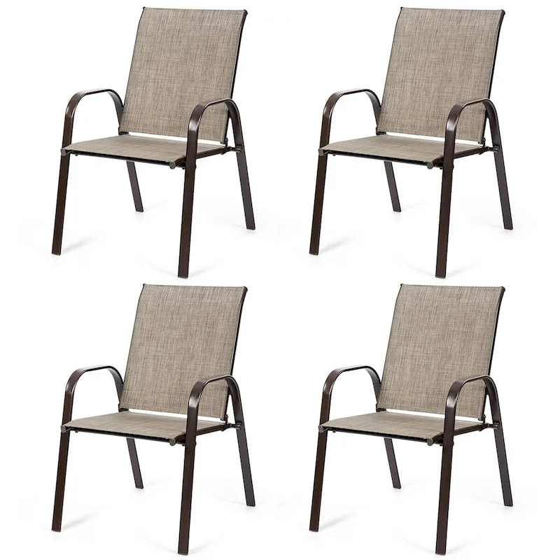4PCS Patio Chairs Garden Deck Yard with Armrest - See Details