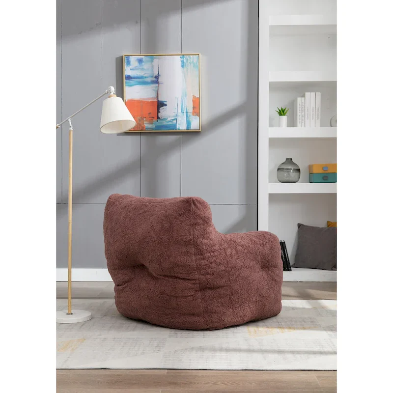 Soft Tufted foam bean bag chair with Teddy fabric