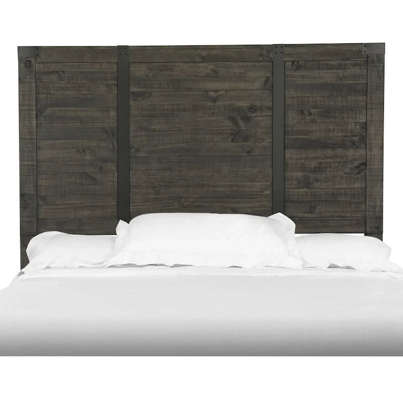 Abington Panel Bed King Headboard in Weathered Charcoal