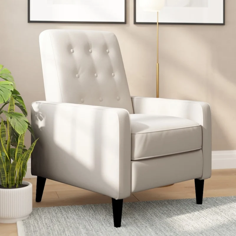 Pushback Recliner with Button Tufted Back