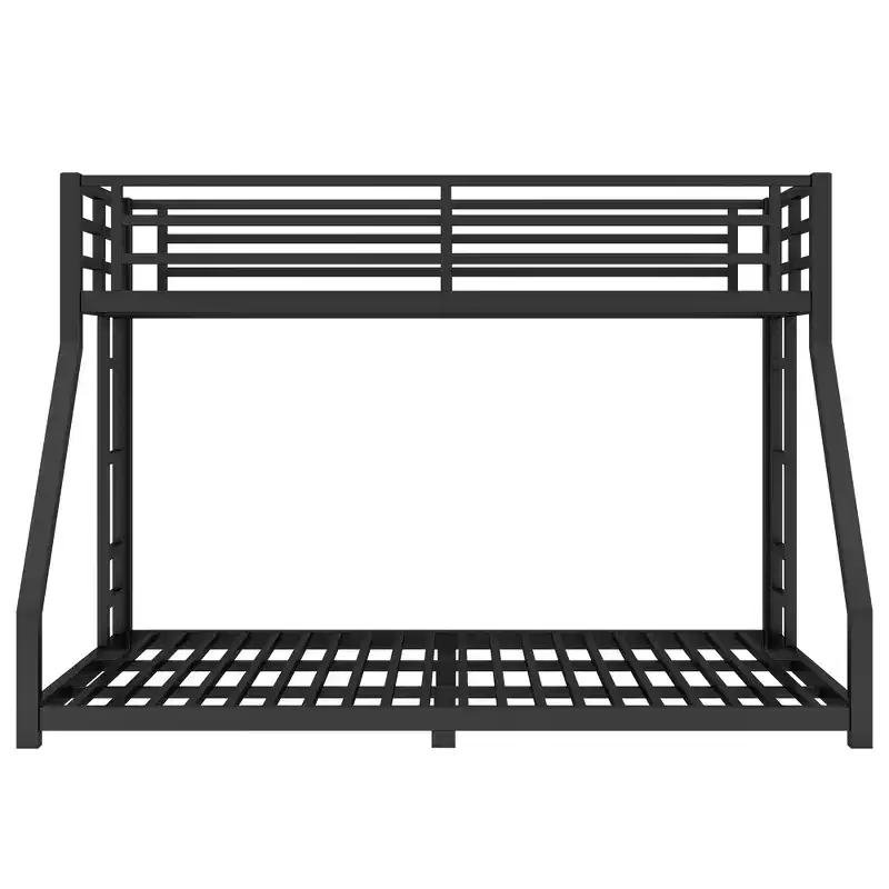 Bellemave Metal Twin XL over Queen Bunk Bed with Dual Side Ladders, Heavy Duty Frame, Noise-Free, No Box Spring Needed, Space-Saving, Black