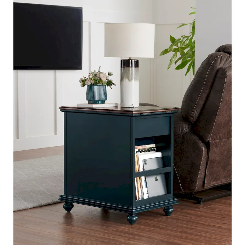 Elegant Chairside Table with Power