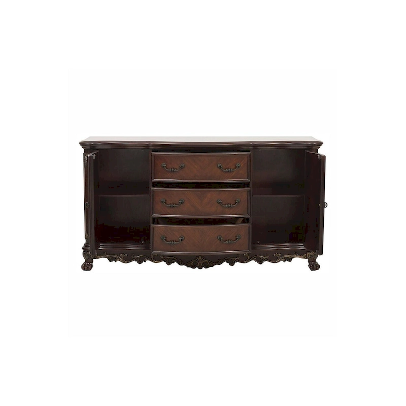 Shelby Cherry Traditional Fabric Oval Double Pedestal Dining Room Set