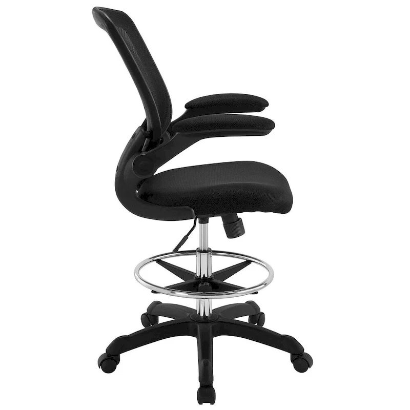 Adjustable Height Drafting Chair with Mesh Back & Rolling Casters