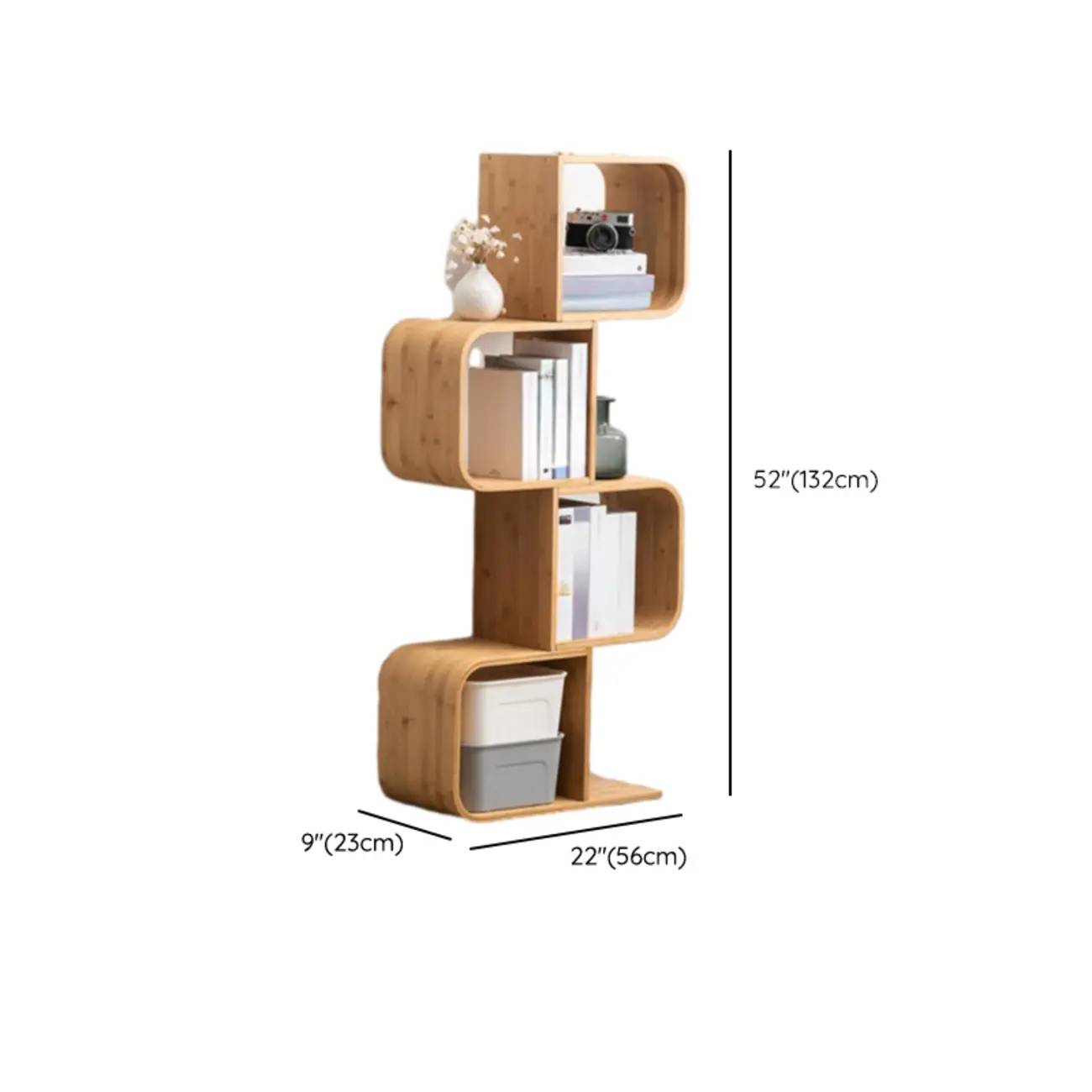 Modern Geometric Open Cube Artistic Oka Bookcase