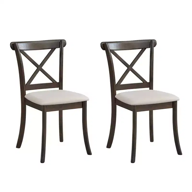 Vatros Wooden Dining Chairs Set of 2, Modern Upholstered Dining Room Chair