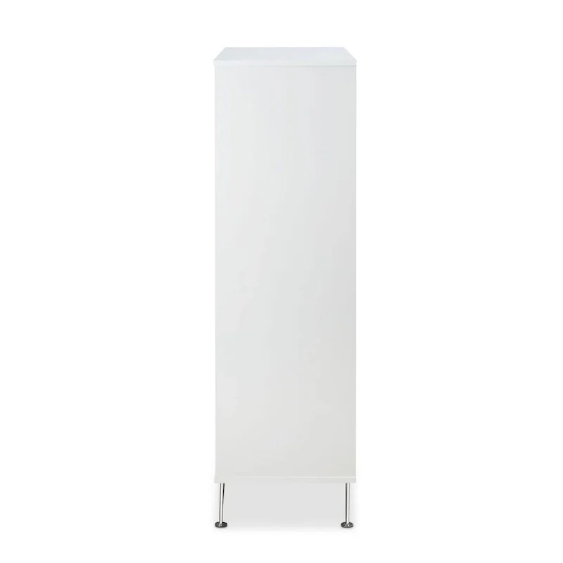 White / Walnut 5-Drawer Chest, Single Unit