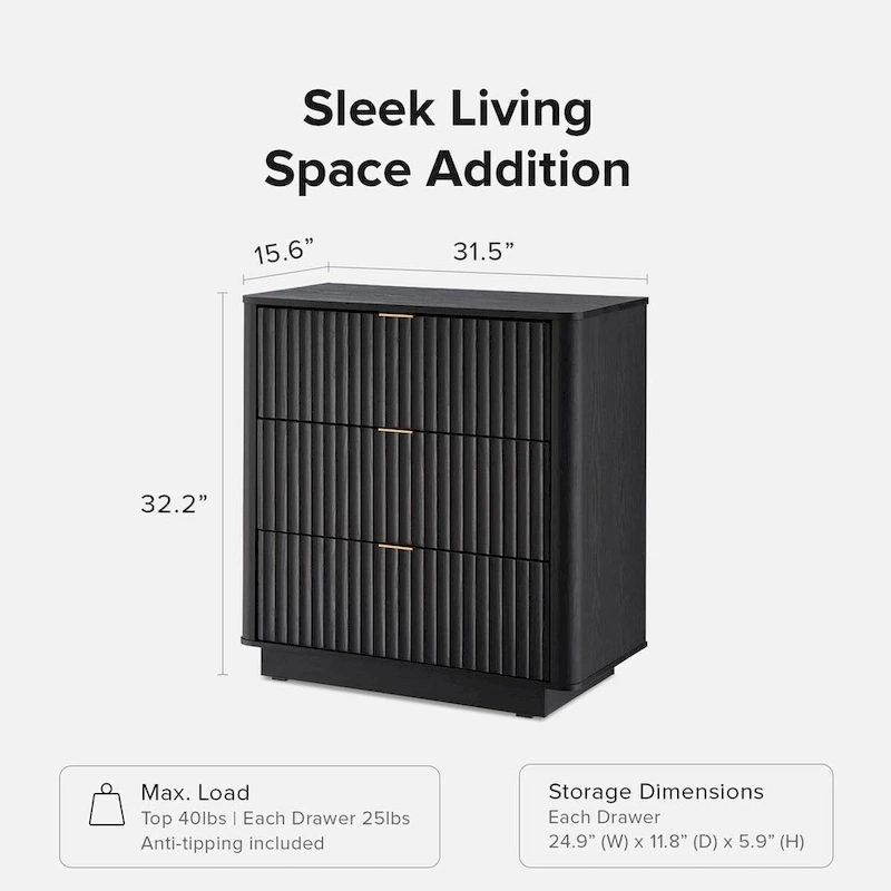 Mopio Brooklyn 3 Drawer Dresser