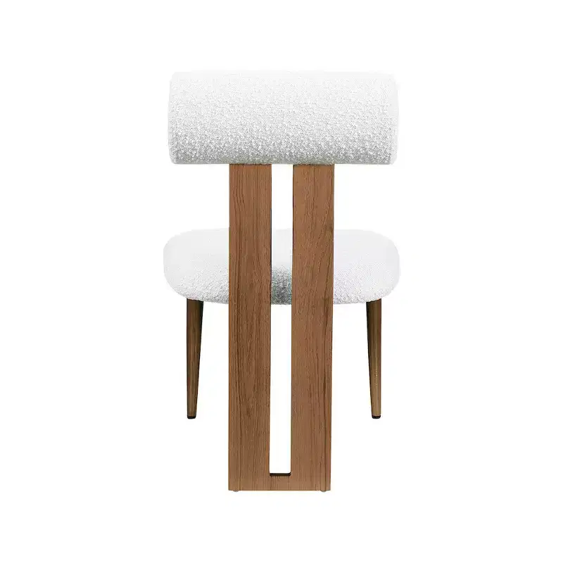 Meridian Furniture,Dario Cream Boucle Fabric Dining Chair, Set of 2