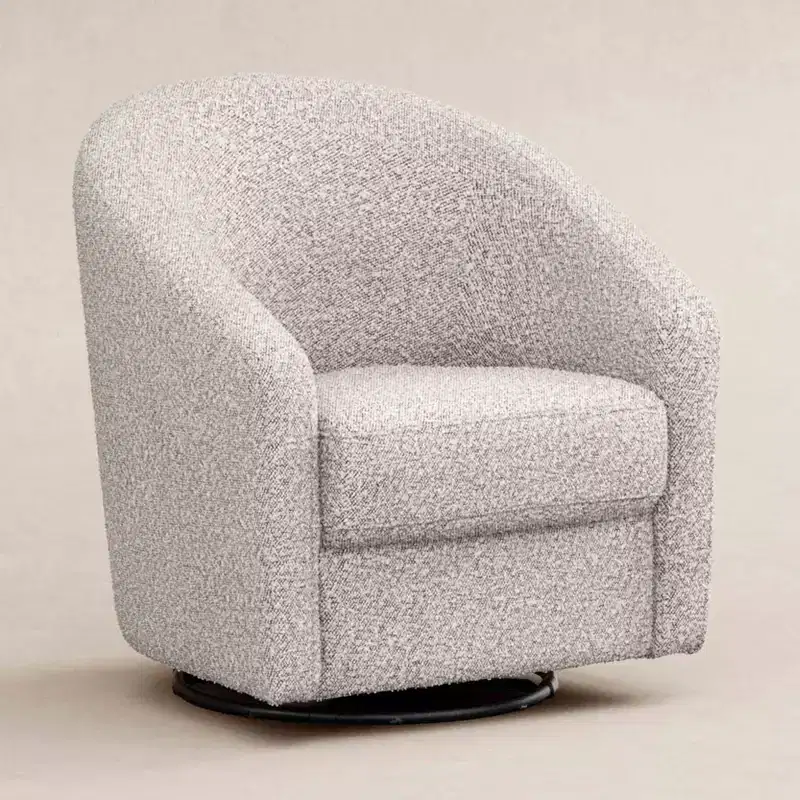 Swivel Glider Chair with 360° Rotation, Upholstered Seat, 30.5