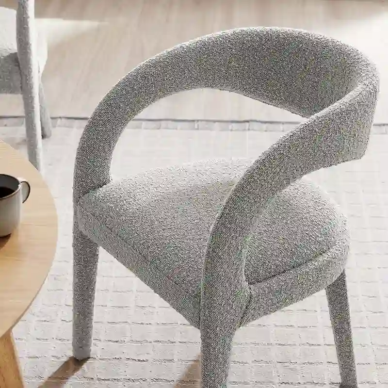 Pinnacle Boucle Upholstered Dining Chair Set of Two