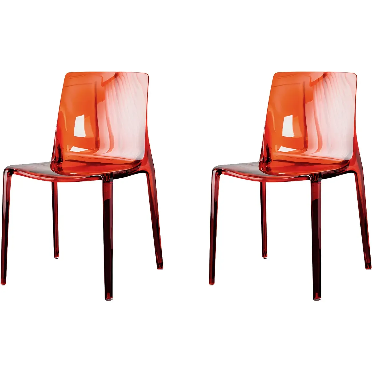 Amber Acrylic Armless Low Back Dining Chair