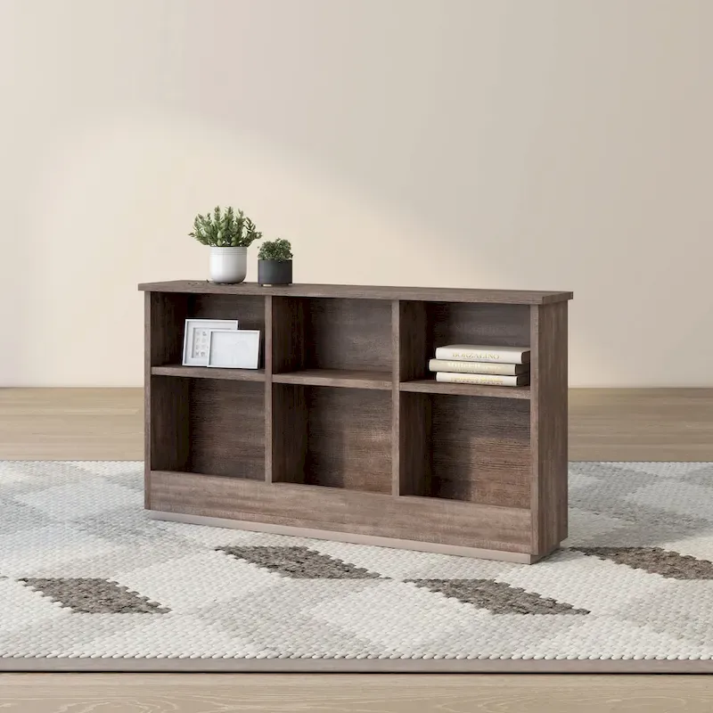 DH BASIC Transitional 6-Shelf Bookcase Headboard by Denhour