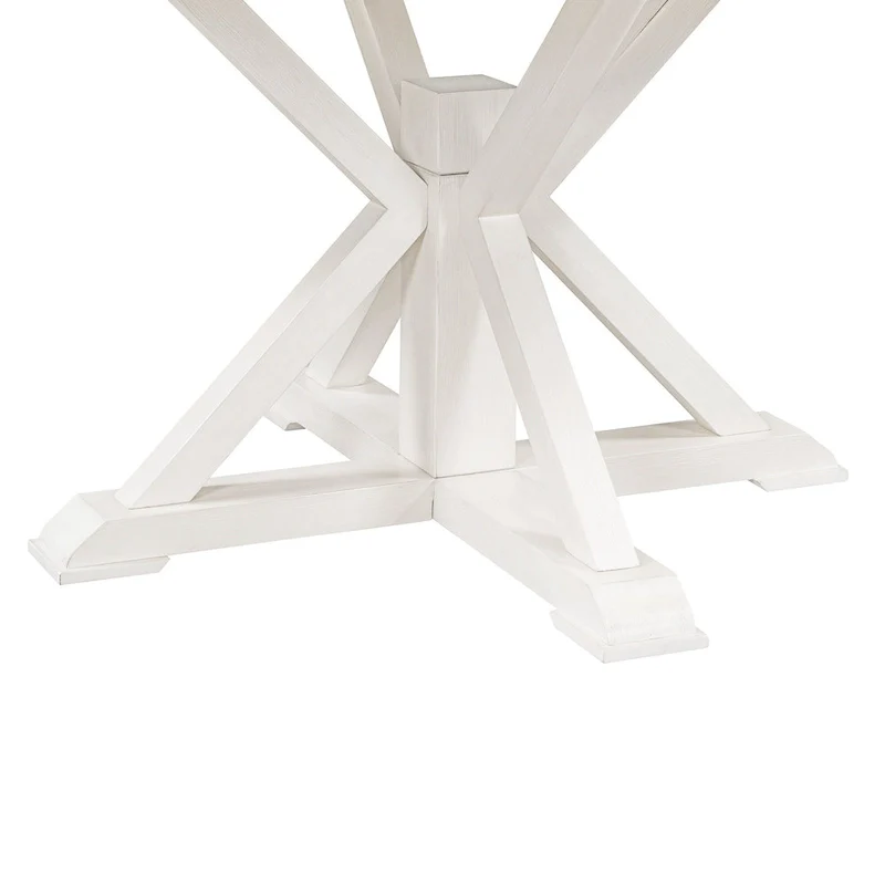 Functional Dining Table Set with Extendable Table and 4 Upholstered Chairs