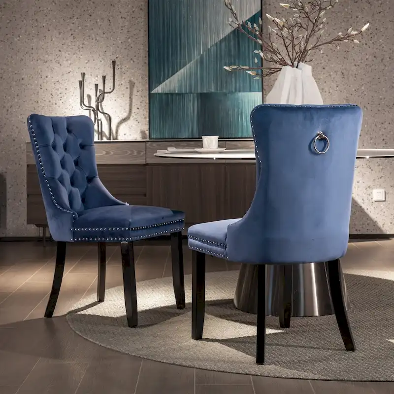 Velvet Upholstered Dining Chair 2-Pcs Set