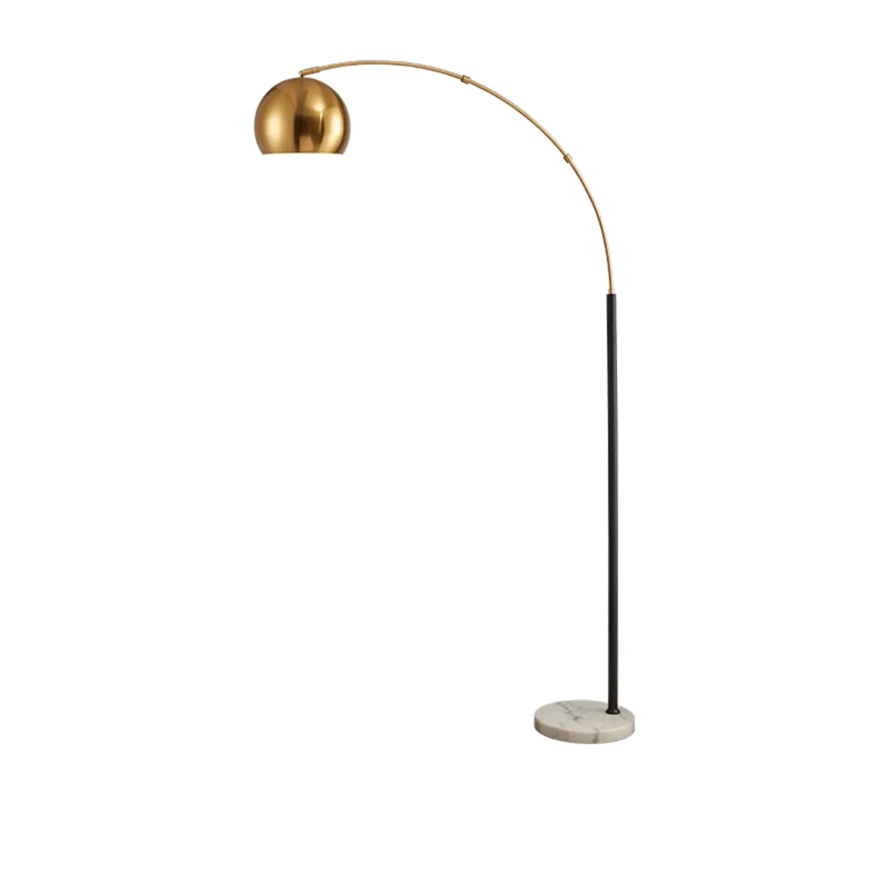 Modern Metal Arc Floor Lamp with Barrel Shade for Living Room