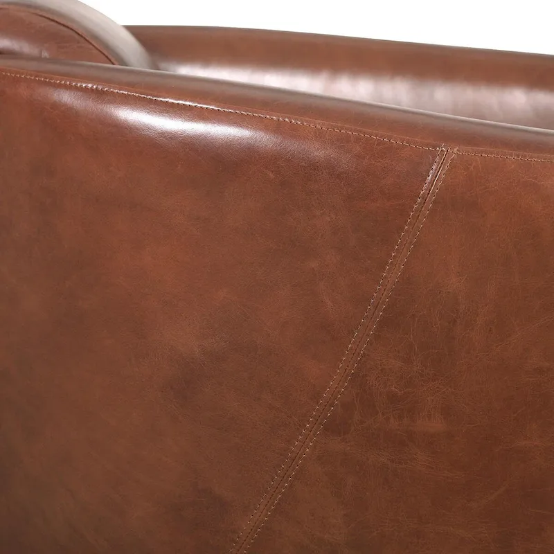 Top Grain Leather Armchair - Brown - Single Seat