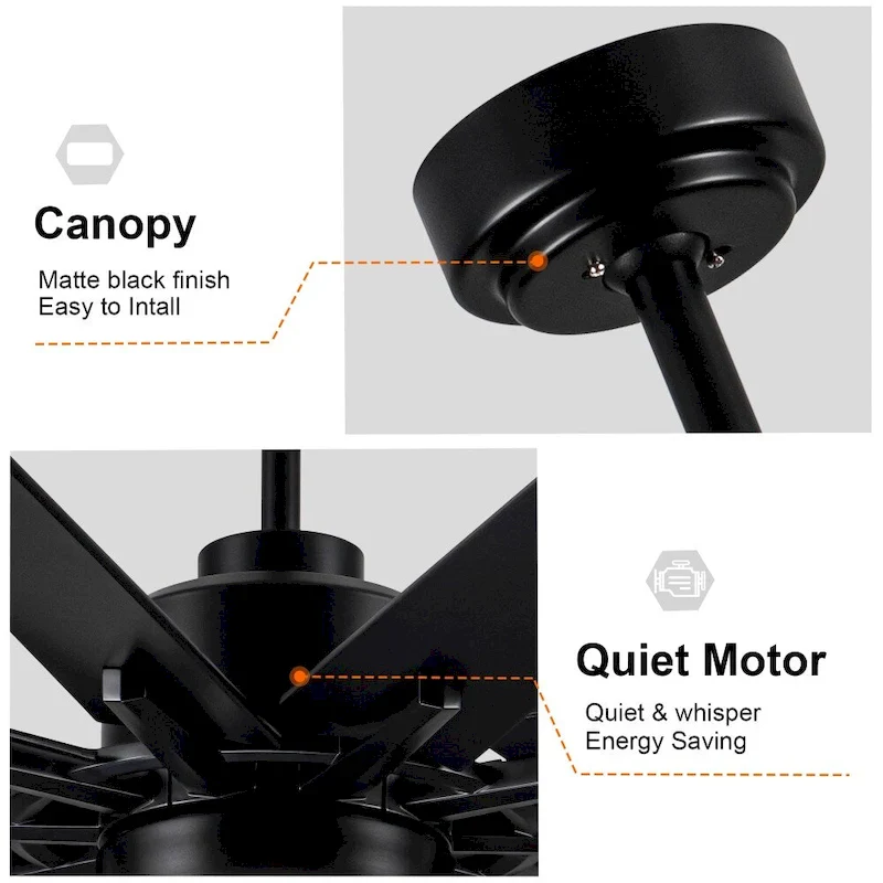 72 in.W Integrated LED Smart Ceiling Fan with Remote Control