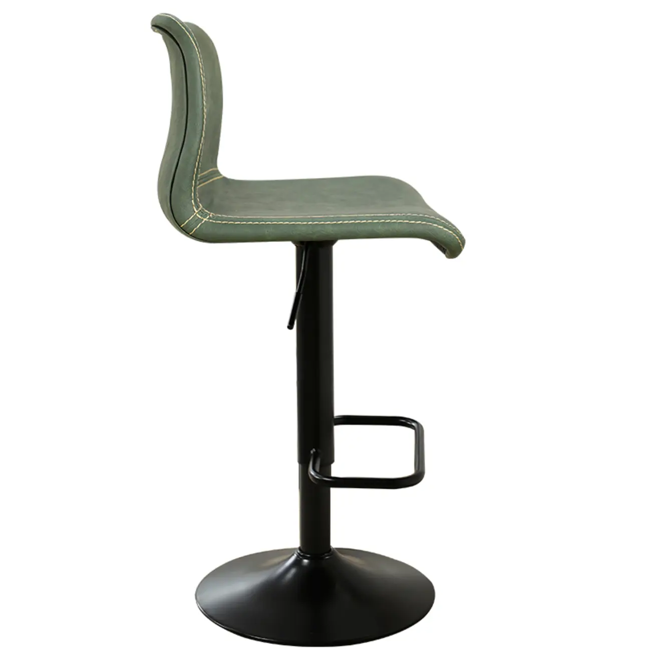 Leather Low Back Adjustable Swivel Sleek Bar Stools
