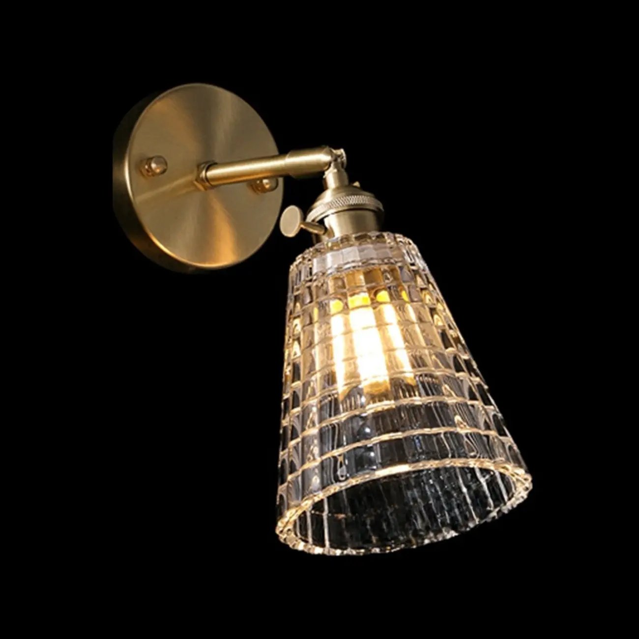 Transparent Vintage Swing Arm Wall Light for Bedroom Use