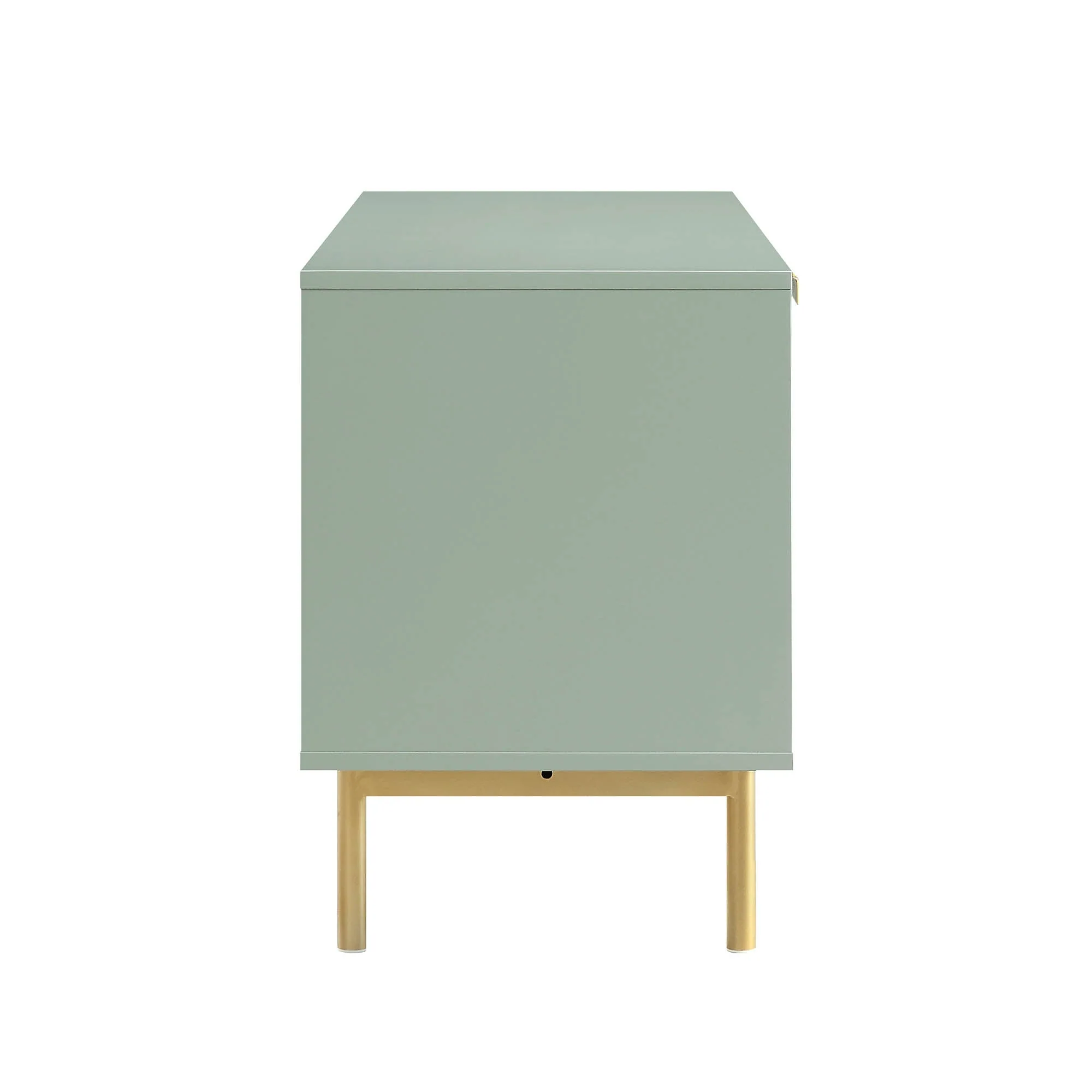 Ridged TV Media Unit, Matte Sage Green