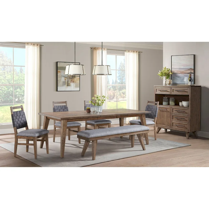 30 Tall Dining Table with Leaf and 4 Legs, Weathered Chestnut - Mocha