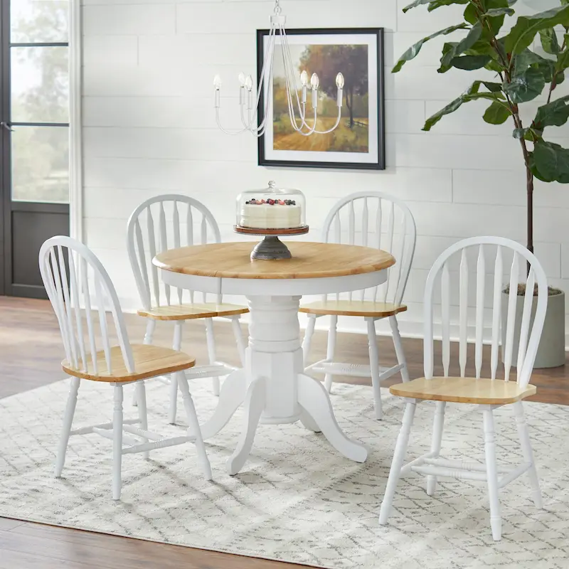 Simple Living Carolina 5-piece Farmhouse Solid Wood Dining Set with Leaf