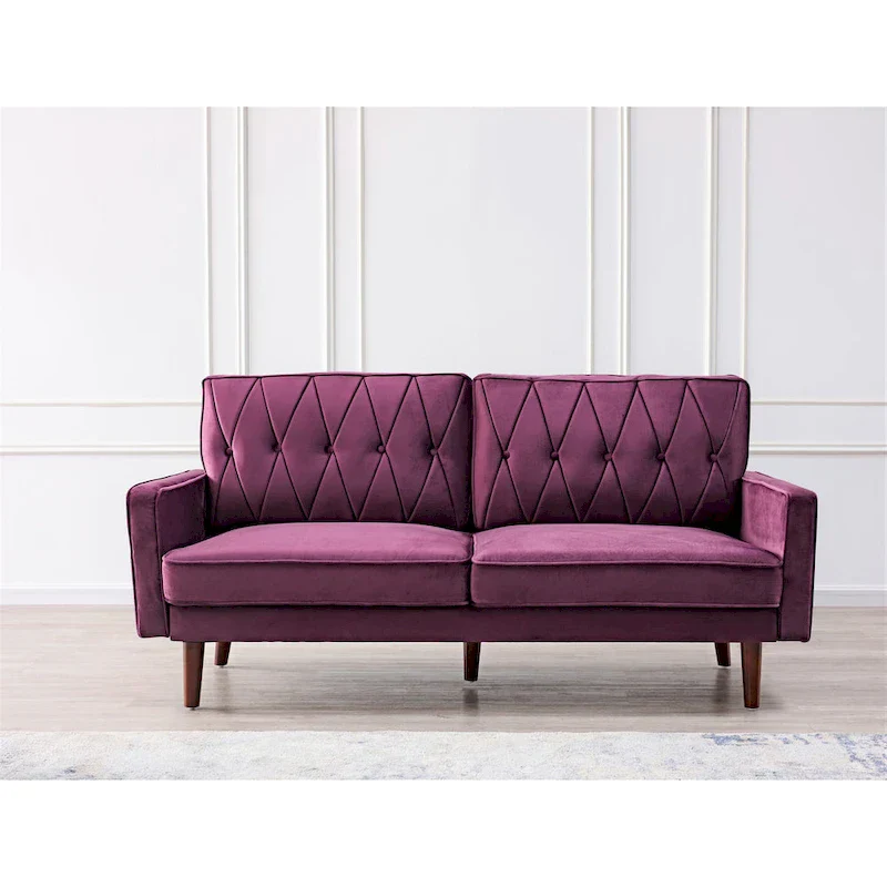Feemster 69.3 Wide Velvet Tufted Cushion Back Sofa