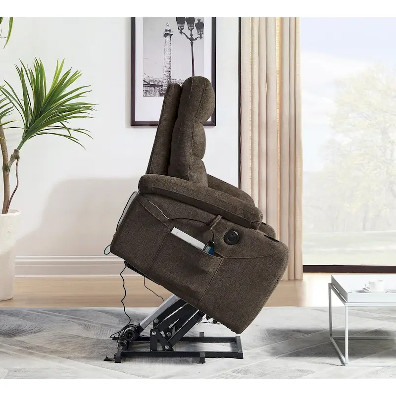 Electric Power Lift Recliner with Massage, Heat, and Convenient Features