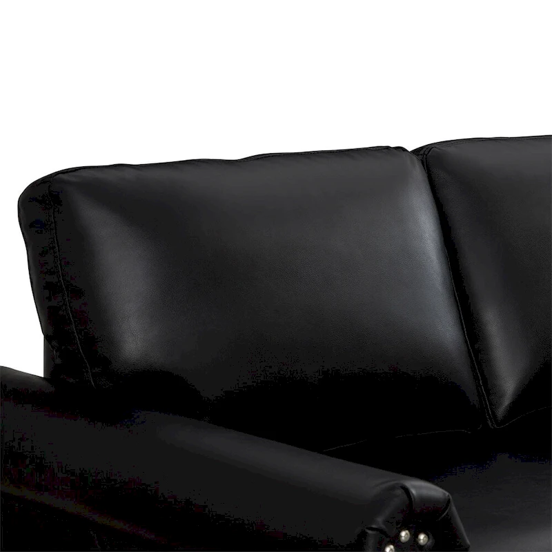 Classic Living Room Nails Sofa,Faux Leather