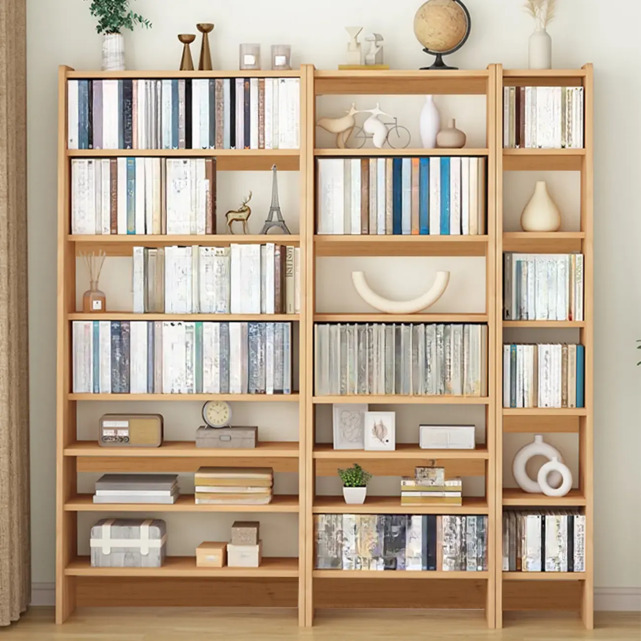 Walnut Wooden Ladder Shelf Unit 7-Tier