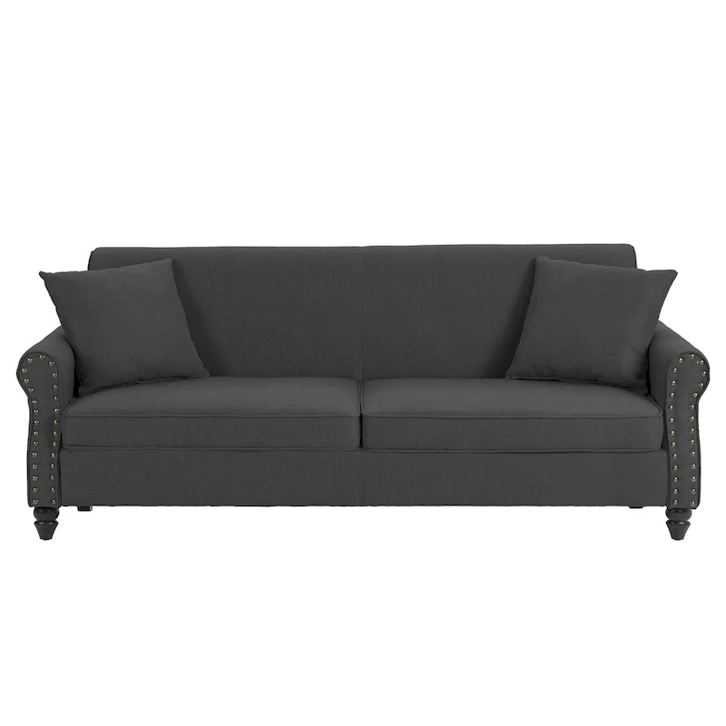 73 Sofa with Nailhead Trim Rolled Arms