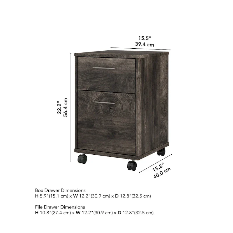 Key West 2 Drawer Mobile File Cabinet by Bush Furniture