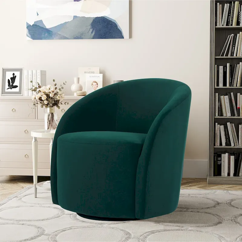 Swivel Tub Chair with Upholstered Base