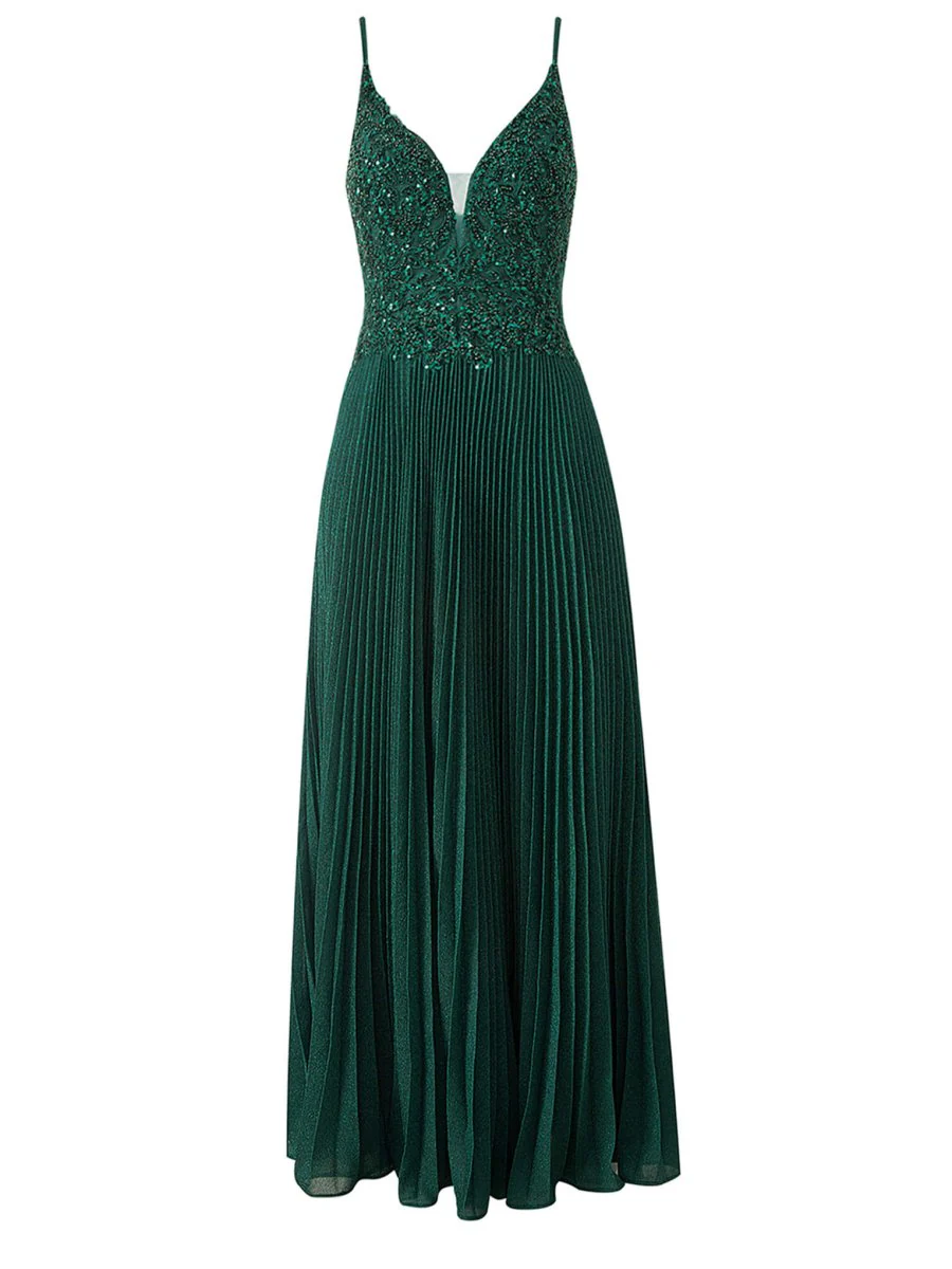 Rose Pink A-line Floor Length Glitter Jersey Prom Dress with Appliques and Sequins