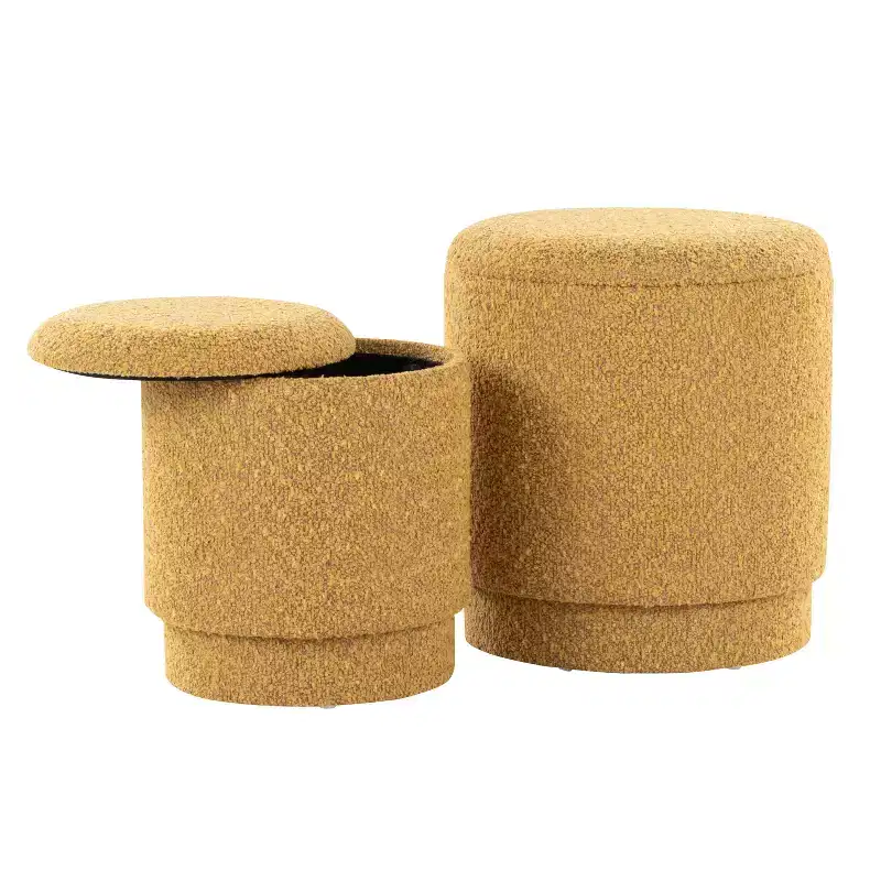 LumiSource Marla Upholstered Ottoman Set Fabric