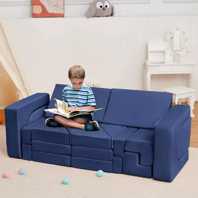 22Pcs Modular Play Couch Sofa for Kids, Convertible Sectional Foam Cushion Couch, Imaginative Furniture Play Set, for Boys and Girls
