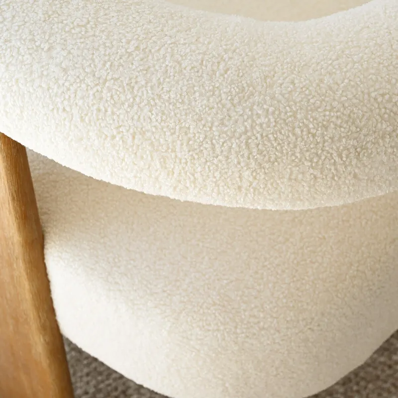 Cream Boucle Accent Chair - Single Seat