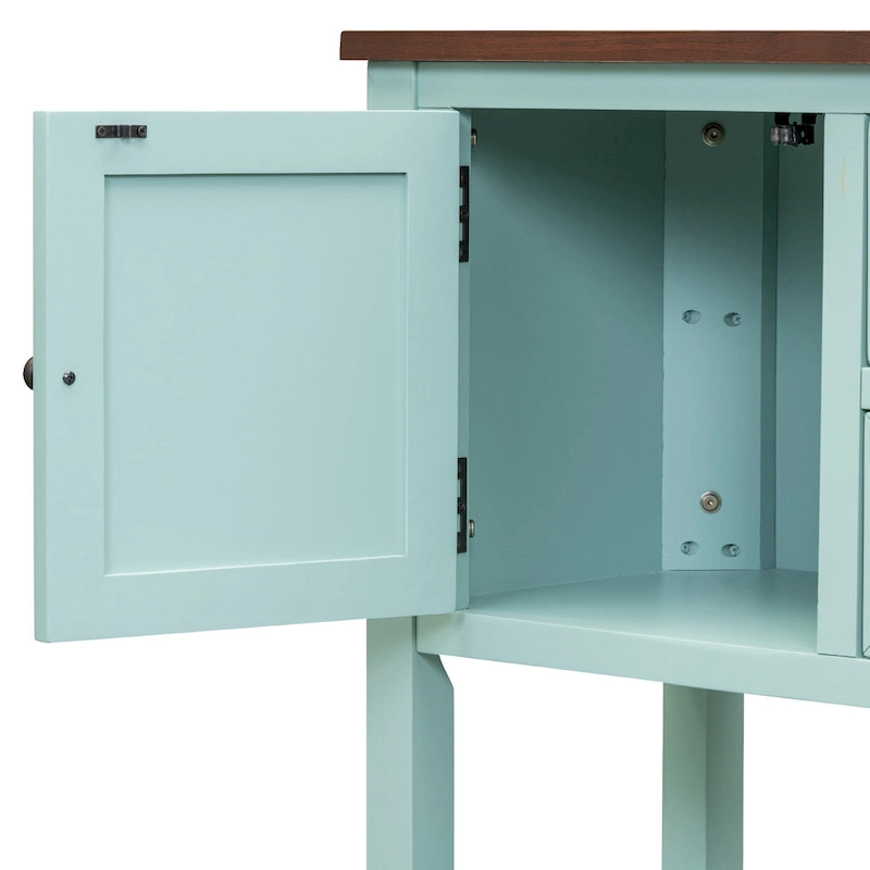 Nestfair Retro Sideboard Console Table with Drawers and Bottom Shelf