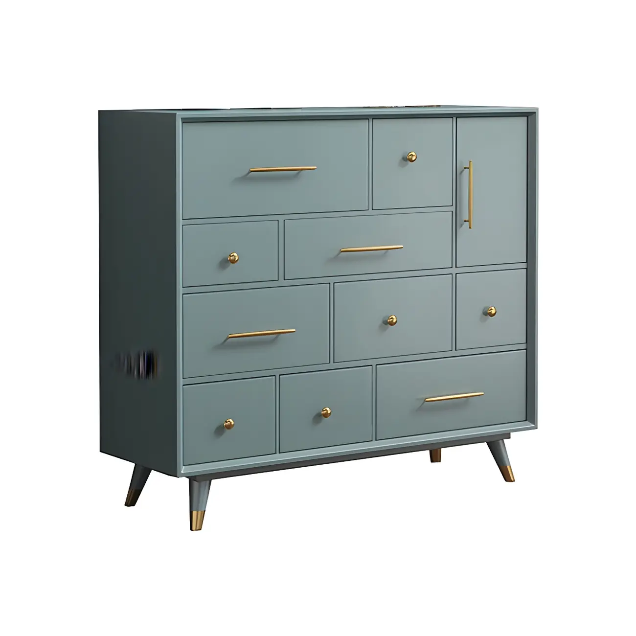 Glam Birch Wood Buffet Table with Multi-Drawers