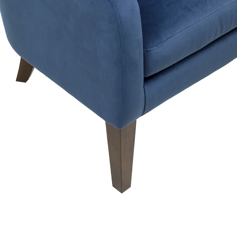 Blue Upholstered Tufted Mid-Century Accent Chair