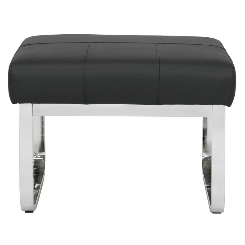 Studio Designs Home Allure Rectangular Metal Blended Leather Modern Ottoman